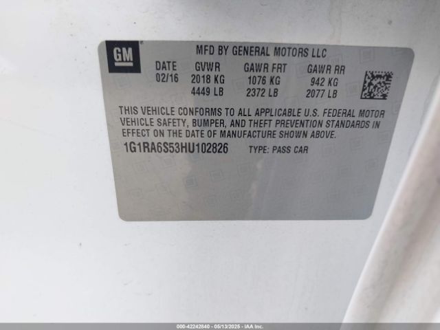 2017 CHEVROLET VOLT 1G1RA6S53HU102826 Photo 8