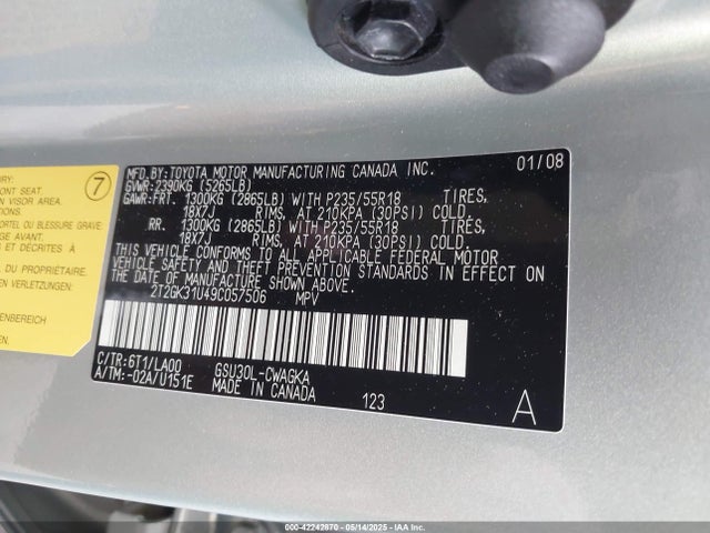 Aukcja sprzedaży 2009 Lexus Rx 350, vin: 2T2GK31U49C057506, numer aukcji: 42242870