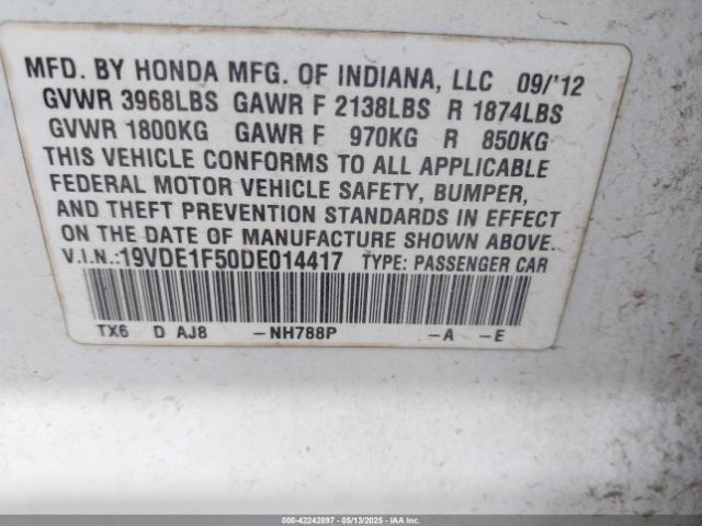 2013 ACURA ILX 19VDE1F50DE014417 Photo 8