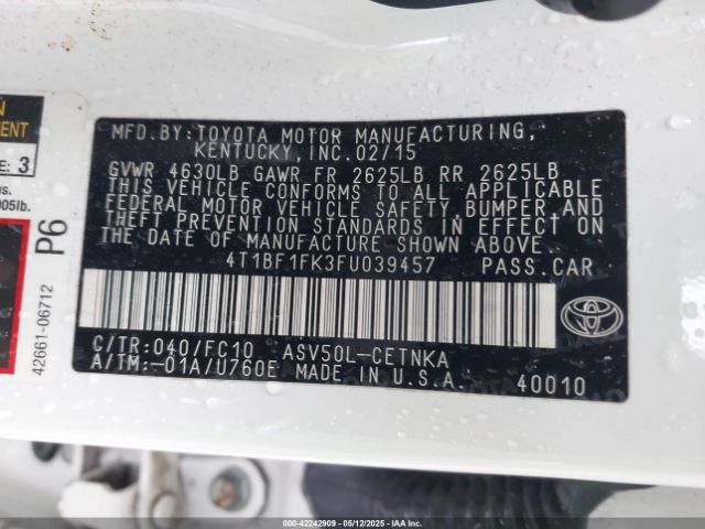 4T1BF1FK3FU039457 Toyota CAMRY LE