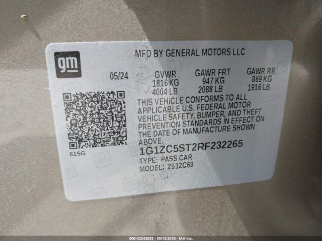 2024 CHEVROLET MALIBU 1G1ZC5ST2RF232265 Photo 8