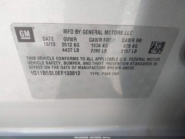 1G11B5SL0EF133812 Chevrolet Malibu 1ls