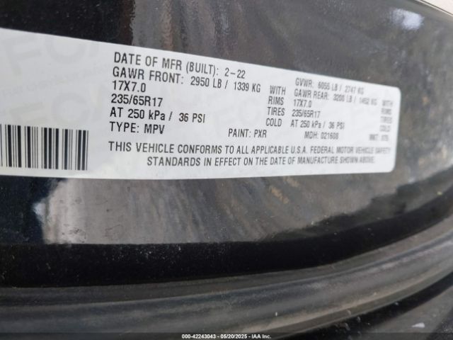 2022 CHRYSLER PACIFICA 2C4RC1BG6NR128979 Photo 8