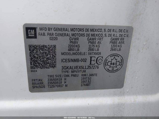 3GKALVEX5LL257276 GMC ltg