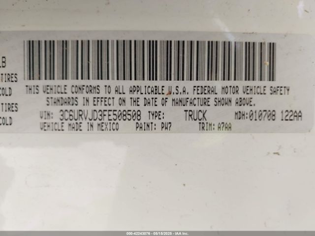 3C6URVJD3FE508508 RAM Promaster 3500 High Roof