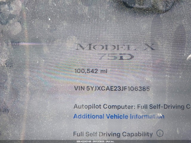 Tesla MODEL X 2018 5YJXCAE23JF106385 Image 15