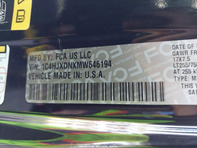 2021 JEEP WRANGLER UNLIMITED 1C4HJXDNXMW646194 Photo 8