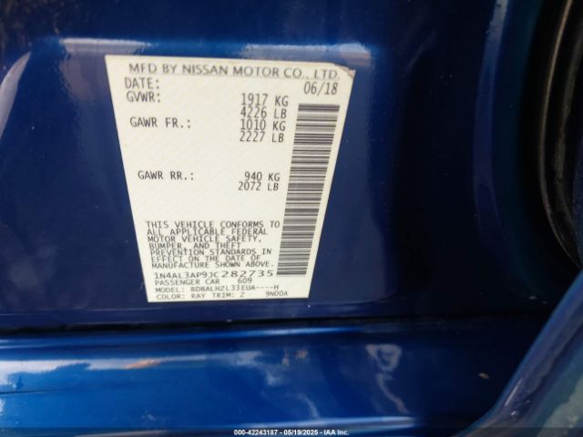 1N4AL3AP9JC282735 Nissan Altima 2.5 Sr