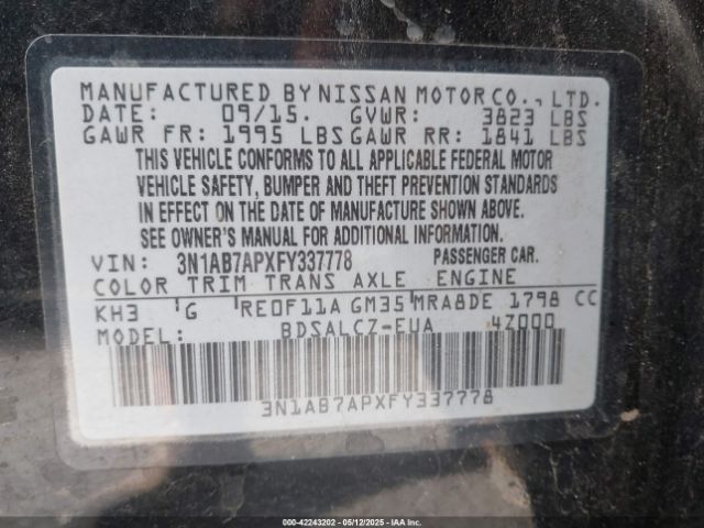 2015 NISSAN SENTRA 3N1AB7APXFY337778 Photo 8