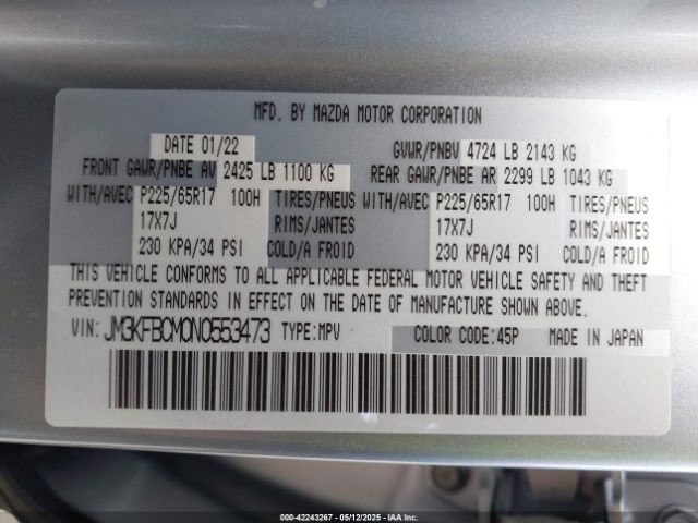 JM3KFBCM0N0553473 Mazda Cx-5 2.5 S Preferred