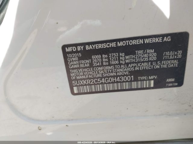 2016 BMW X5 5UXKR2C54G0H43001 Photo 8