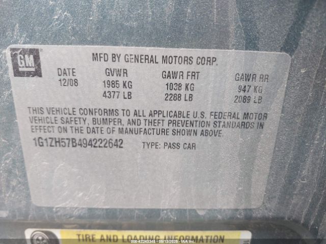 2009 CHEVROLET MALIBU 1G1ZH57B494222642 Photo 8