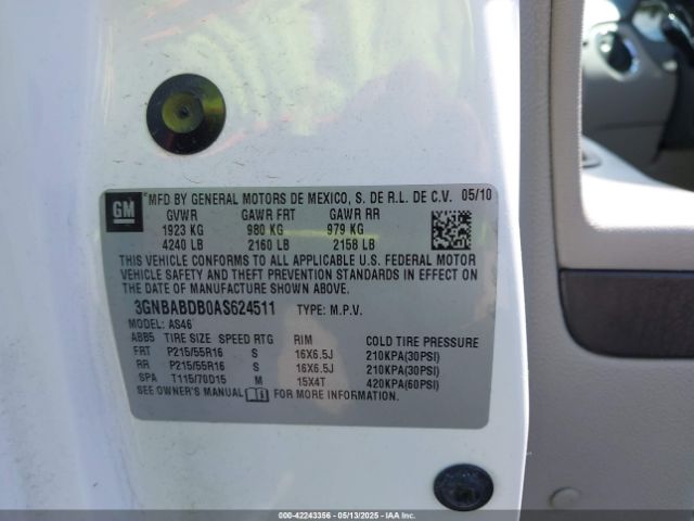 2010 CHEVROLET HHR 3GNBABDB0AS624511 Photo 8