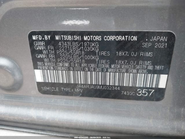 2021 MITSUBISHI OUTLANDER SPORT JA4ARUAU9MU032344 Photo 8