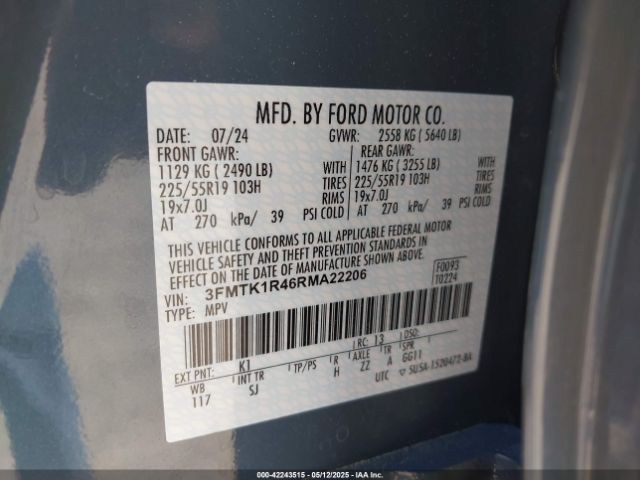 3FMTK1R46RMA22206 Ford Mustang Mach-e Select