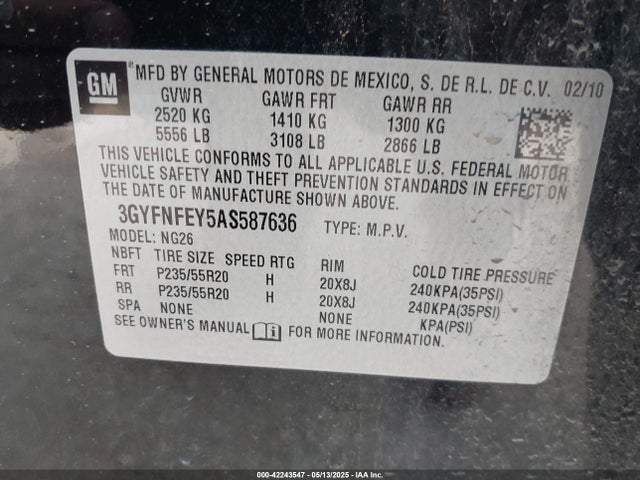 2010 CADILLAC SRX 3GYFNFEY5AS587636 Photo 8