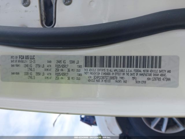 3C4PDCBB7GT180870 Dodge Journey Sxt
