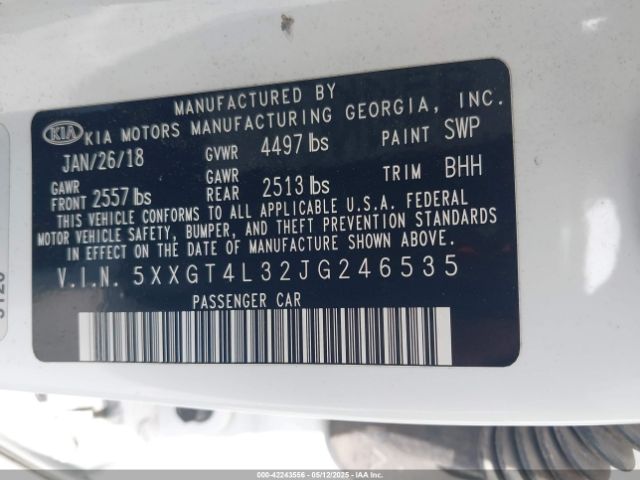 5XXGT4L32JG246535 KIA Optima Lx