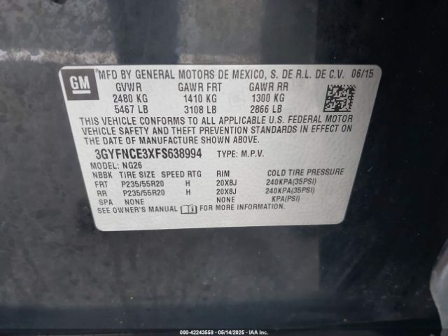 3GYFNCE3XFS638994 Cadillac Srx Performance Collection