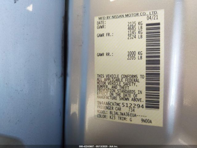 1N4AA6CV7MC512294 Nissan 2021