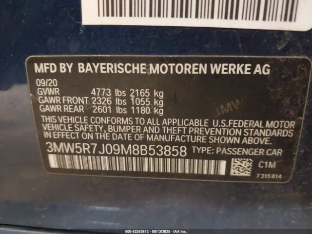 2021 BMW 330I 3MW5R7J09M8B53858 Photo 8