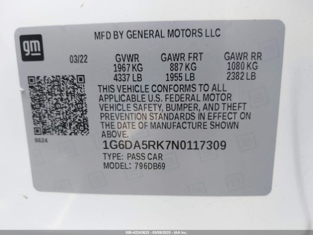 2022 CADILLAC CT4 1G6DA5RK7N0117309 Photo 8