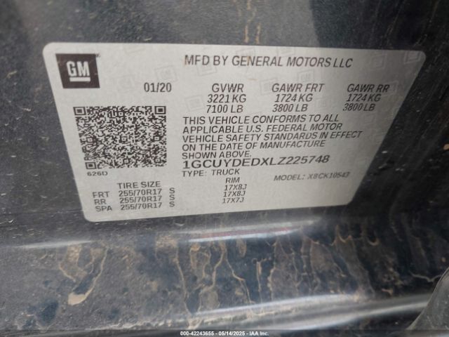 2020 CHEVROLET SILVERADO 1500 1GCUYDEDXLZ225748 Photo 8