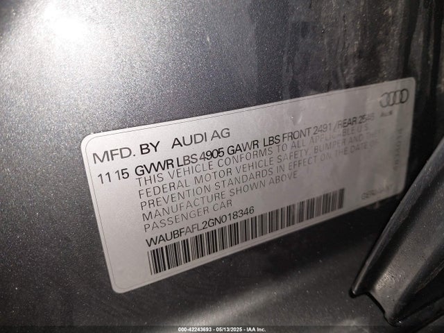 2016 AUDI A4 WAUBFAFL2GN018346 Photo 8