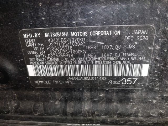 2021 MITSUBISHI OUTLANDER SPORT JA4ARUAU6MU011483 Photo 8