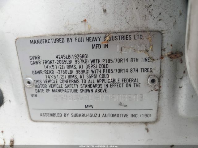1991 SUBARU LEGACY 4S4BJ63C6M7908203 Photo 8