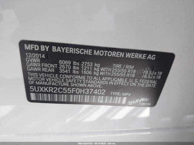 5UXKR2C55F0H37402 BMW X5 Sdrive35i