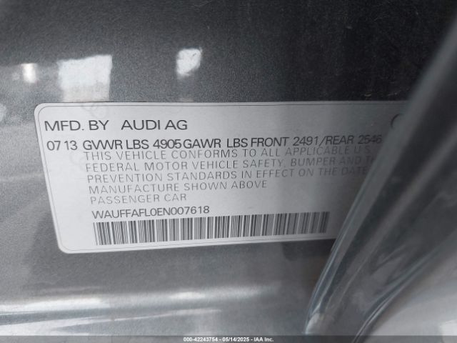 WAUFFAFL0EN007618 Audi A4 2.0t Premium