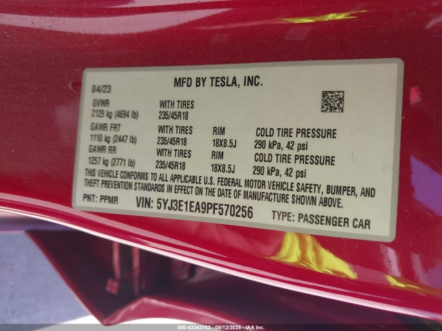 2023 TESLA MODEL 3 5YJ3E1EA9PF570256 Photo 8