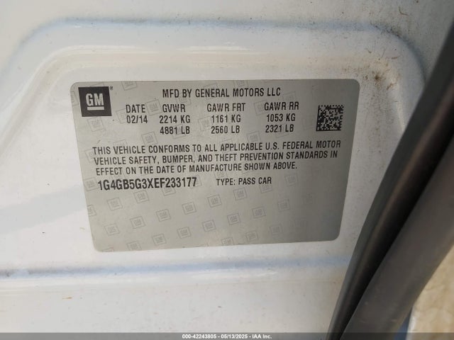 1G4GB5G3XEF233177 Buick lfx