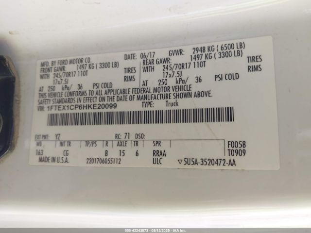 1FTEX1CP6HKE20099 Ford F-150 Xl