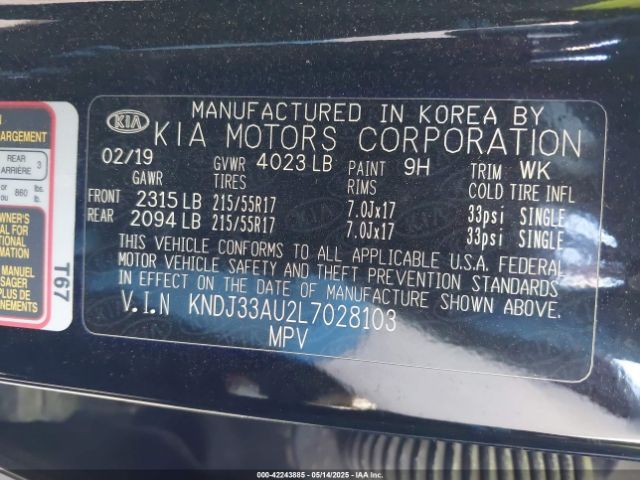 KNDJ33AU2L7028103 KIA SOUL EX