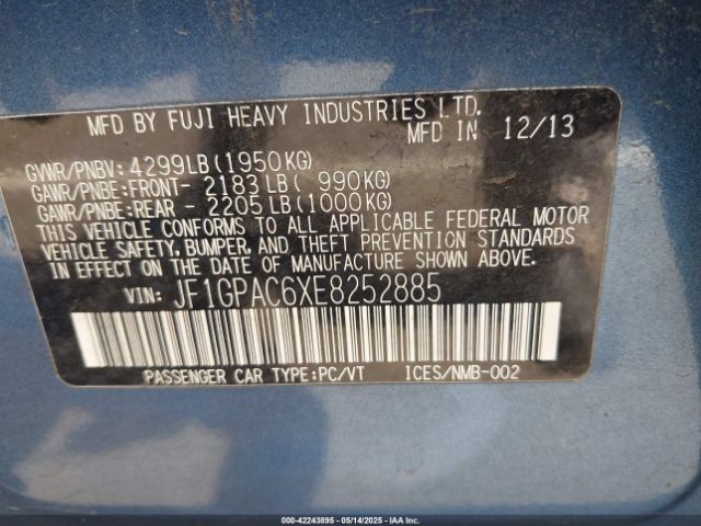 JF1GPAC6XE8252885 Subaru Impreza 2.0i Premium