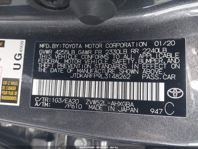 JTDKARFP9L3148262 Toyota Prius Prime Xle