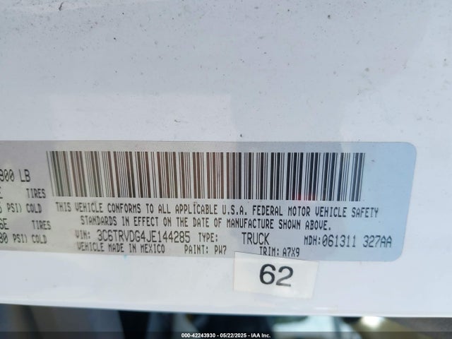 RAM 2018 2018 3C6TRVDG4JE144285 Image 9