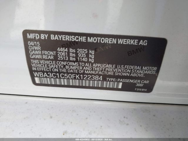 WBA3C1C50FK122384 BMW 328I