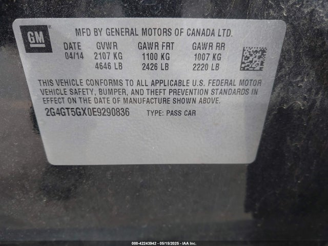 Buick ltg 2014 2G4GT5GX0E9290836 Image 9