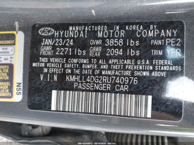 KMHLL4DG2RU740976 Hyundai ELANTRA SE