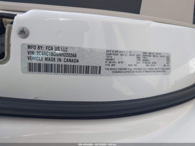 2022 CHRYSLER PACIFICA 2C4RC1BG6NR220366 Photo 8