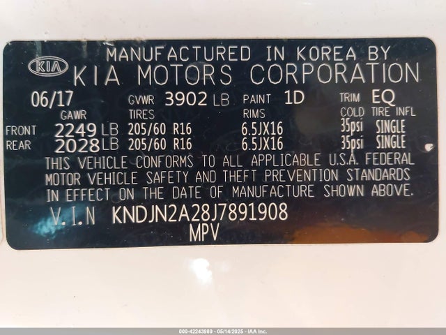 KNDJN2A28J7891908 KIA Soul