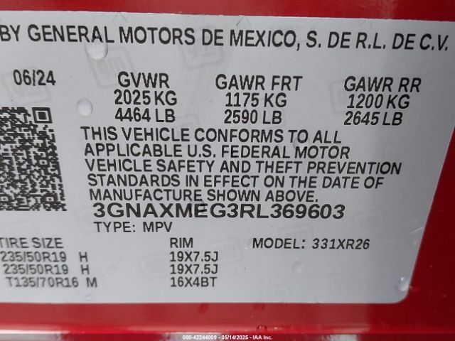 2024 CHEVROLET EQUINOX 3GNAXMEG3RL369603 Photo 8