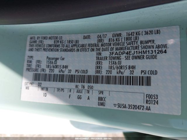 2017 FORD FIESTA 3FADP4EJ1HM131264 Photo 8