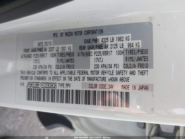 JM3KE2BE1E0330808 Mazda CX-5 SPORT
