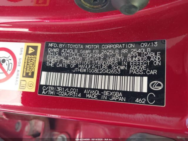 JTHBW1GG8E2042653 Lexus ES 300H