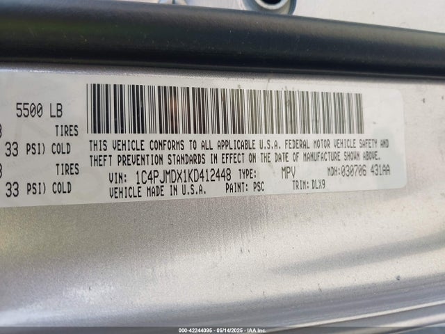 1C4PJMDX1KD412448 Jeep Cherokee Limited 4x4