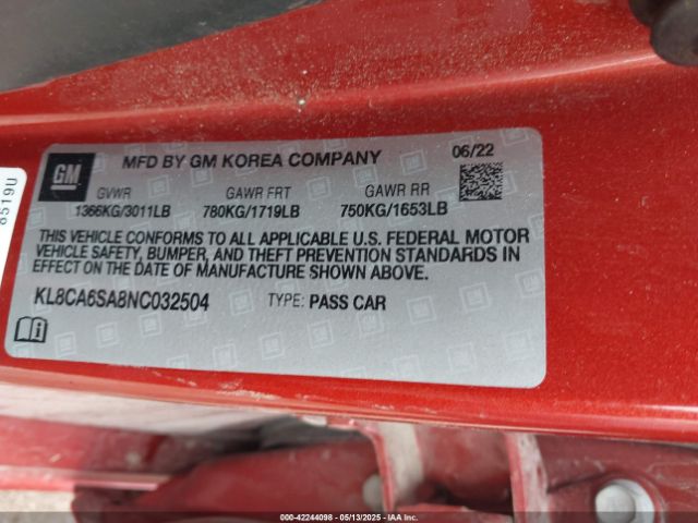 KL8CA6SA8NC032504 Chevrolet lv7